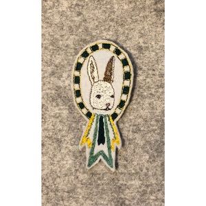 Coral and Tusk Felt Bunny Pin